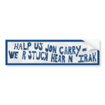 Halp Us Jon Carry bumper stickers
