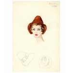 Halston Hat sketch T-shirt design