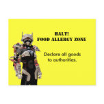 HALT! FOOD ALLERGY ZONE POST CARD