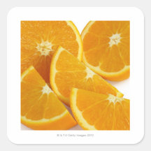 Halves and quarters of ripe, juicy, sweet square stickers