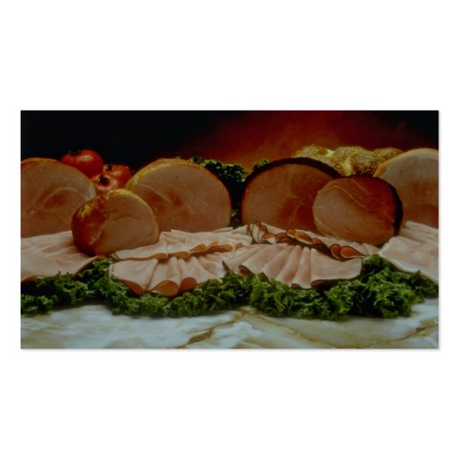 Ham, from the haunch of a pig or boar business card template (back side)