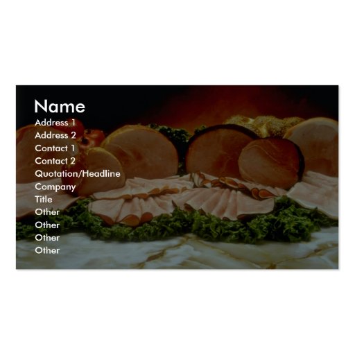 Ham, from the haunch of a pig or boar business card template