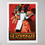 Ham Le Lyonnais French Food Vintage Ad Art posters