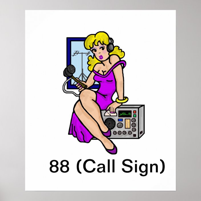 Ham Radio Blonde Pin Up Girl Poster Customize It Zazzle