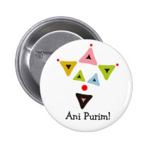 Hamantaschen Clown, Ani Purim Button buttons