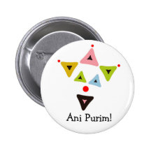 Hamantaschen Clown, Ani Purim Button