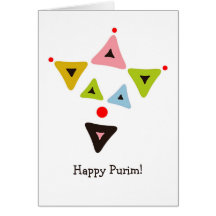 Hamantaschen Clown Purim Card