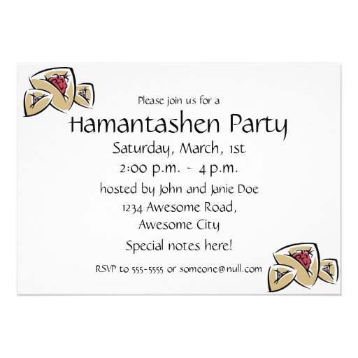 Hamantashen Invitation