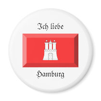 Hamburg Flag Gem magnets