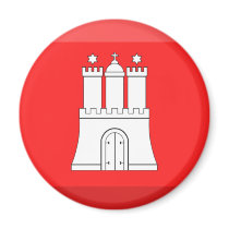 Hamburg Flag Gem magnets