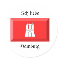 Hamburg Flag Gem stickers by Vexillophile Hamburg Flag Gem stickers