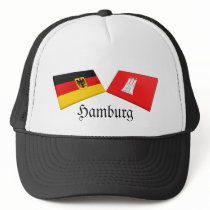 Hamburg, Germany Flag Tiles hats