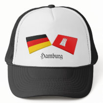 Hamburg, Germany Flag Tiles hats