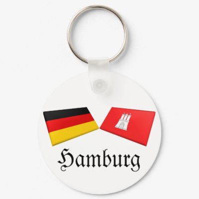 Hamburg, Germany Flag Tiles Keychain by Vexillophile