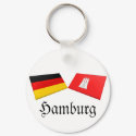Hamburg, Germany Flag Tiles keychains by Vexillophile Hamburg, Germany Flag Tiles keychains