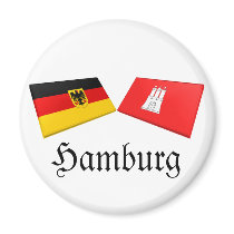 Hamburg, Germany Flag Tiles Refrigerator Magnets