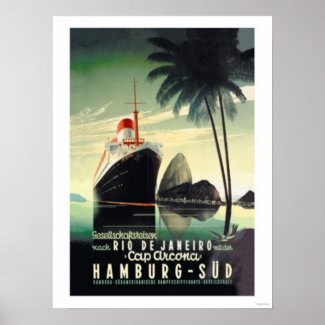 Hamburg to Rio de Janeiro on the Cap Arcona Poster