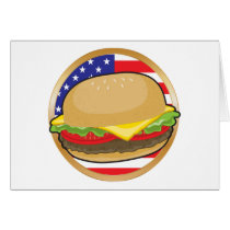 Hamburger American Flag Greeting Card