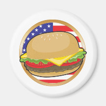 Hamburger American Flag Magnet