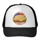 Hamburger American Flag Mesh Hat