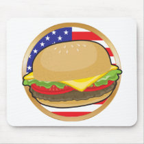 Hamburger American Flag Mouse Pad