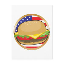 Hamburger American Flag Postcard