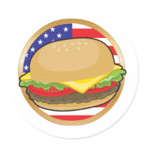 Hamburger American Flag stickers