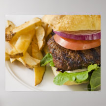 Hamburger and French Fries Print