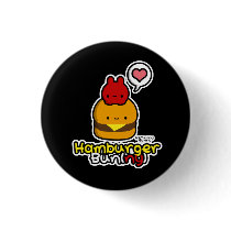 Hamburger Bun(ny) Button (Black)