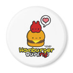 Hamburger Bun(ny) Magnet (White)