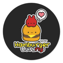 Hamburger Bun(ny) Stickers (Black)