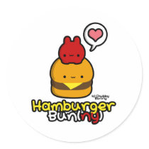 Hamburger Bun(ny) Stickers (White)