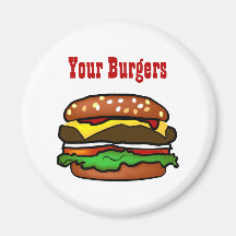 Hamburger Button Refrigerator Magnets