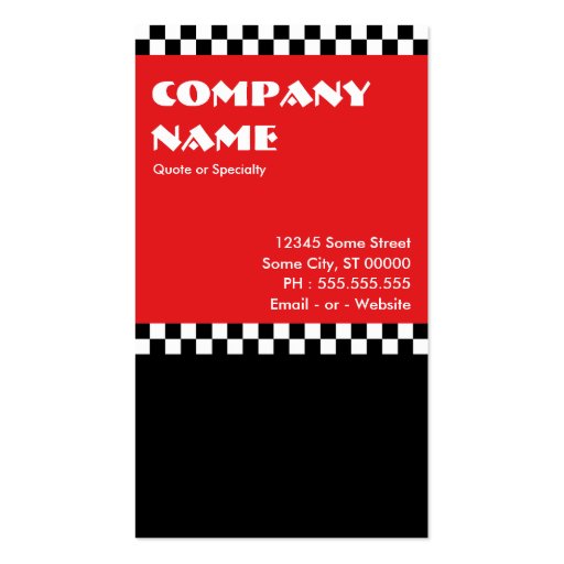 hamburger checkers punchcard business card templates (back side)