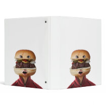 Hamburger Head Man over white 3 Ring Binders