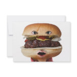 Hamburger Head Man over white Custom Invitation
