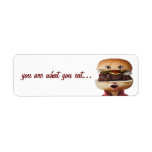 Hamburger Head Man over white Custom Return Address Labels