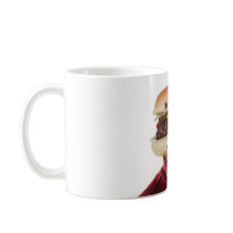 Hamburger Head Man over white Mugs