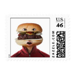 Hamburger Head Man over white postage