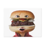 Hamburger Head Man over white Postcards