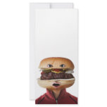 Hamburger Head Man over white Rack Card Design