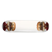 Hamburger Head Man over white Skate Board Decks