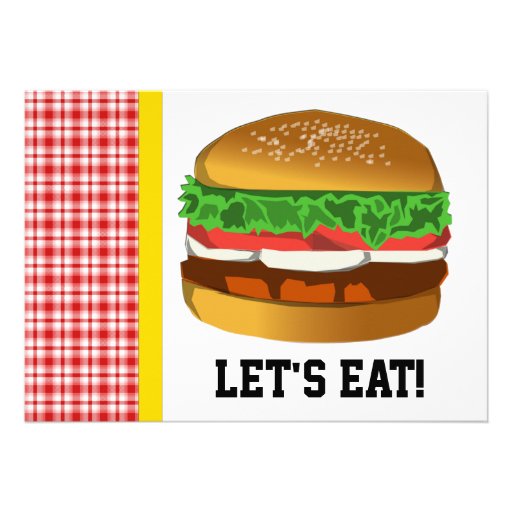 Hamburger, Let's Eat! Invitation