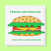 hamburger love magnets