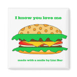 hamburger love refrigerator magnets