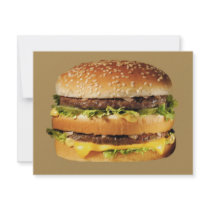 hamburger on tan invitations by TheCreatorsChoice hamburger on tan invitations