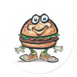 Hamburger Round Stickers