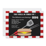 Hamburger with Utensils Barbecue Invitation Hamburger with Utensils Barbecue Invitation