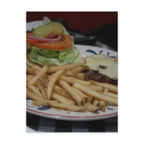 Hamburgers And Fries postcards
