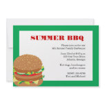 Hamburgers - bbq party invitations